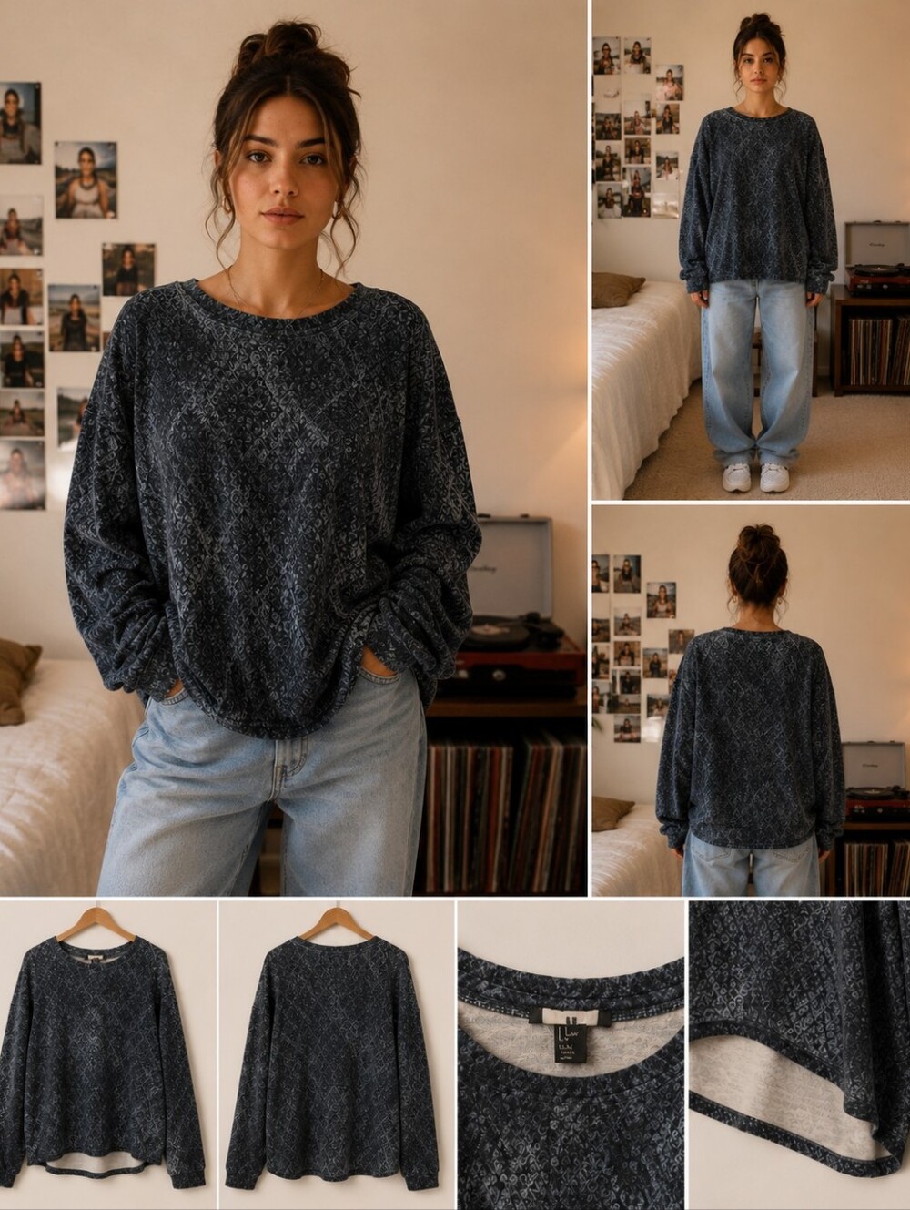 H&M Size M Waffle Knit Oversize Sweater